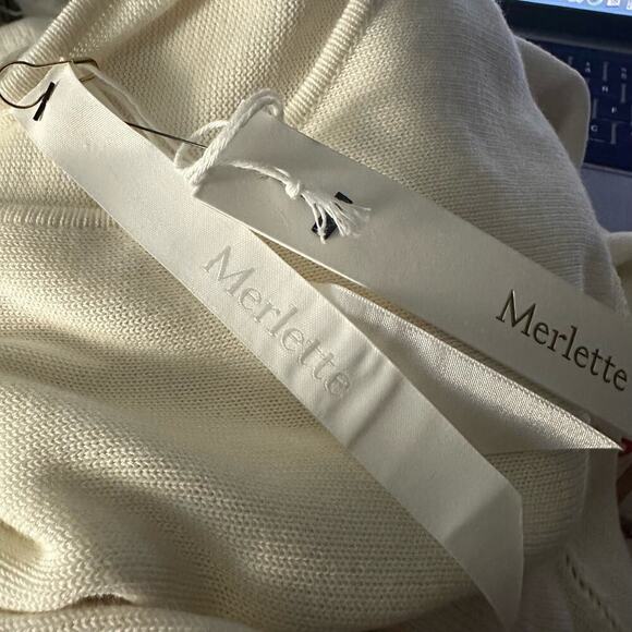 Merlette Addison Lightweight Long Sleeve Sweater Dress Size Small Cream - Picture 10 of 10